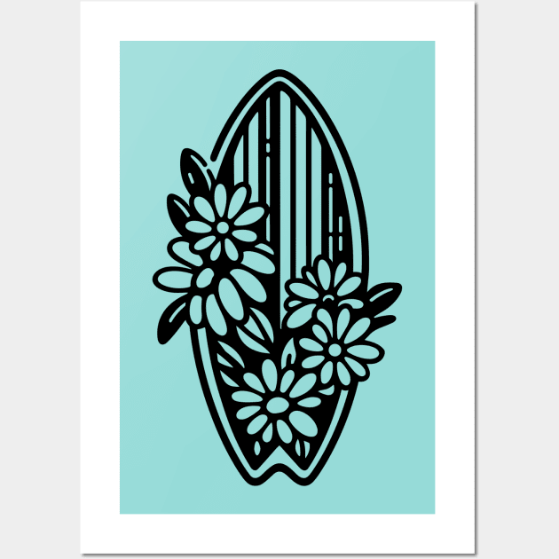 Floral Surfboard Wall Art by KayBee Gift Shop